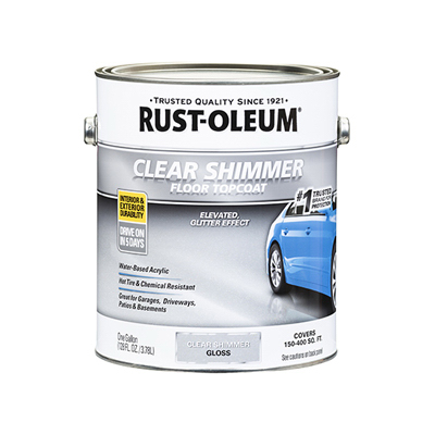 RUST-OLEUM 348192 Shimmer Floor Topcoat, Gloss Shimmer, Clear, 1 gal