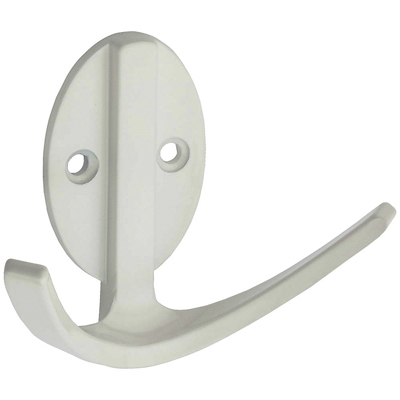 3" WHT DBL Robe Hook