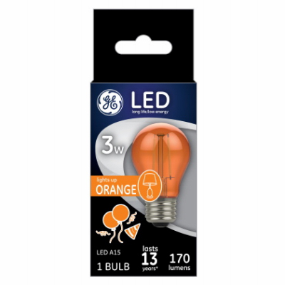 GE 3w Orange LED A15 Party Bulb