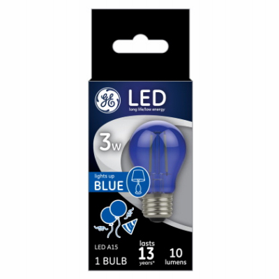GE 3w Blue LED A15 Party Bulb
