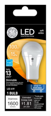 GE 15W SW Frosted A21 Bulb