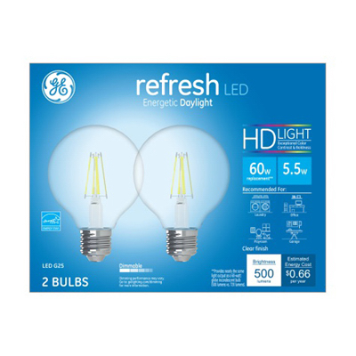 GE2PK 5.5W CLR G25 Bulb