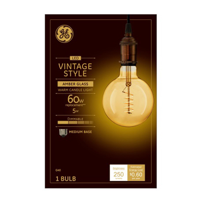 GE 5W WW G40 Vintage Bulb