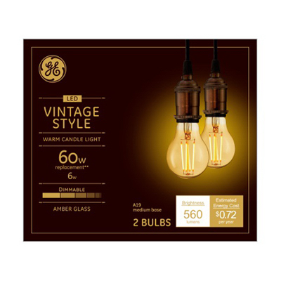 GE 2PK 6W WW A19 Bulb