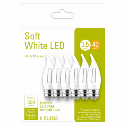 6PK 4W SW Cand Bulb