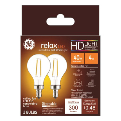 GE 2PK 4W SW A15 Bulb