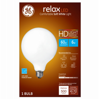 GE 6W SW G40 Rel Bulb