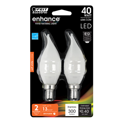 2PK 3.3W SW Flame Bulb