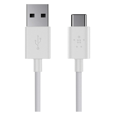 6" WHT USB C/STD Cable