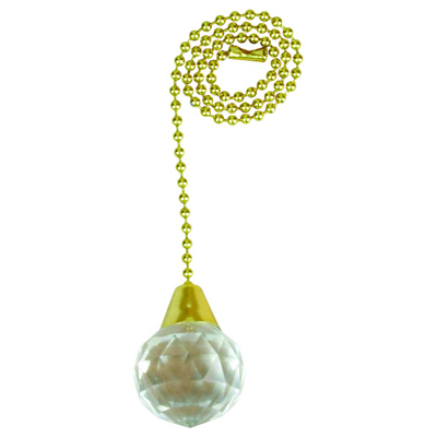 12" Brass Sphere Pull Chain