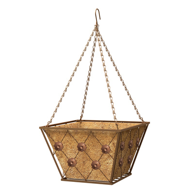 GT 14" BRZ SQ Hanging Basket
