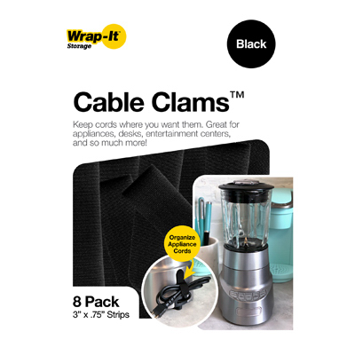 8PK 3" BLK Cable Clam