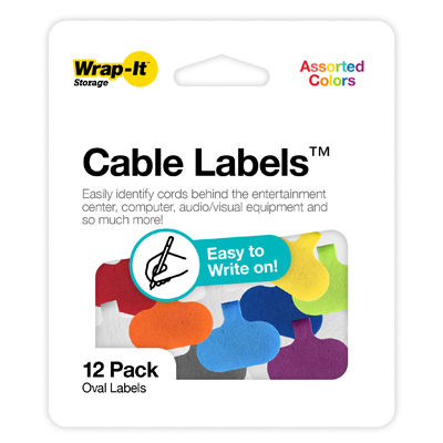 12PK Cable Clam Label