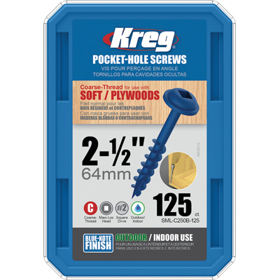 Kreg 125PK 8x2-1/2 Pocket Screws