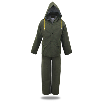 3PC MED GRN Rain Suit
