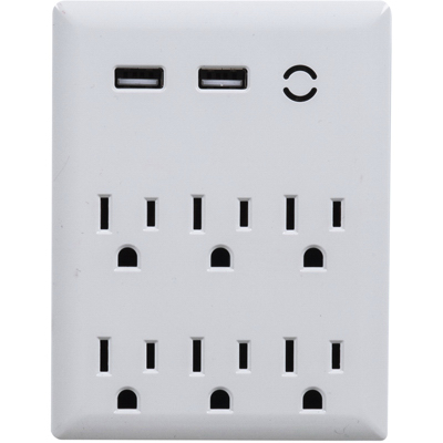 3 Outlet / 2 USB Wall Tap