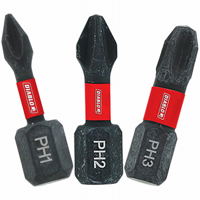 3PC 1" Phillips Bit Set