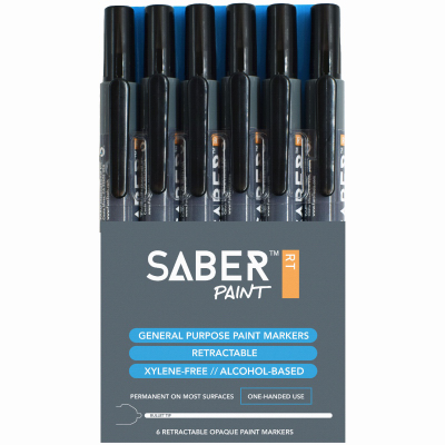 6PK BLK Paint Markers