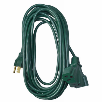 Power Block Outdoor Extension Cord, Green, 16/3, 25'