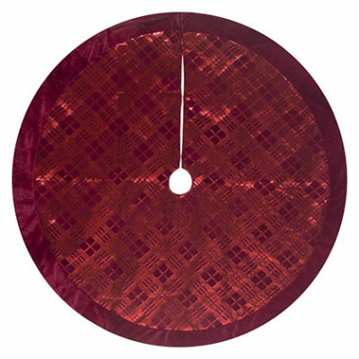 48" Red Diag Tree Skirt