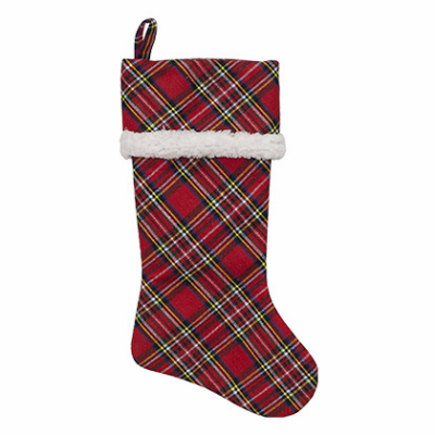 20" Red Plaid Stocking