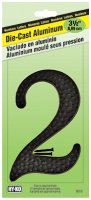 3-1/2" BLK ALU Number 2