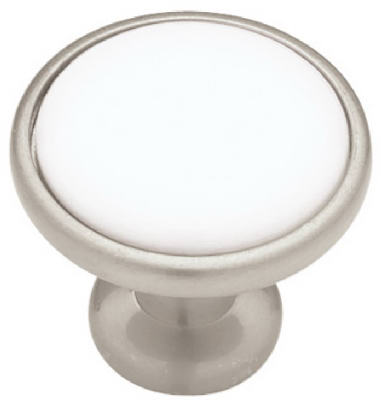 1-1/4" NI Cera WHT Knob