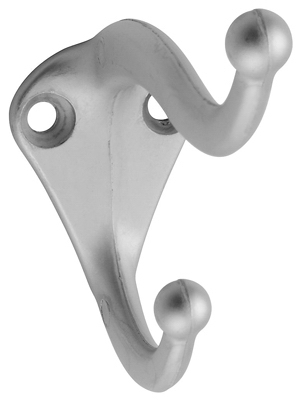 2pk Satin Chrome Coat/Hat Hook