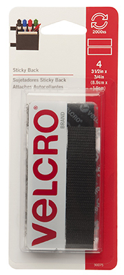 3-1/2"x3/4" Black Velcro Strips