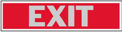 2"x8" Red Exit Sign