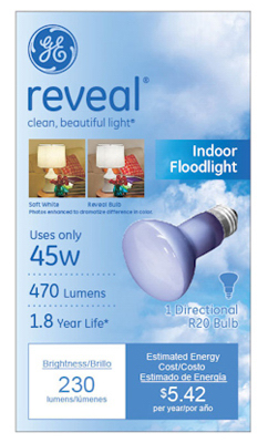 GE45W Reveal Refl Bulb