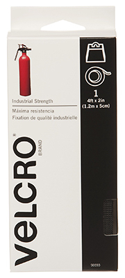 Industrial Strength Fastener Tape, Black, 4' x 2"