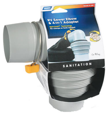 RV Sewer Elbow with 4-in-1 Tapered Adapter