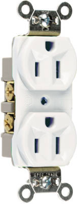 15A White 3 Wire Duplex Outlet