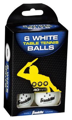6PK White Table Tennis Balls