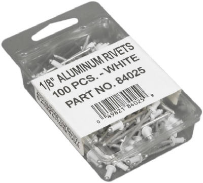 100PK 1/8" WHT Rivets