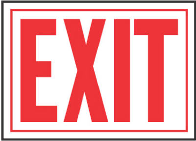 10x14 RED ALU Exit Sign        *
