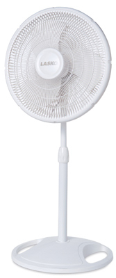 16" White Oscillating Stand Fan