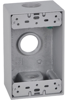 Gray WP 1G Outlet Box