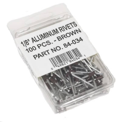 100PK 1/8" BRN Rivets