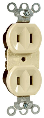 15 Ivory 2 Wire Duplex Outlet