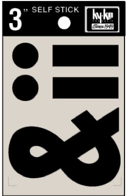 3" Black Adhes Die Cut Symbols