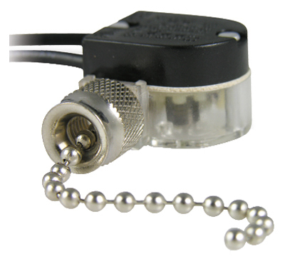 Pull Chain Switch Silver Nut
