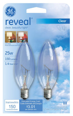 GE 25W B10 Reveal Lamp