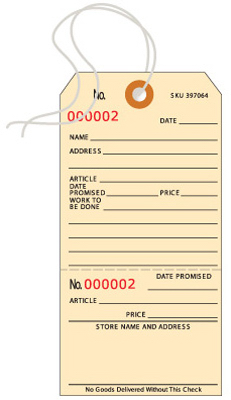 Repair Tag Rental Store Use