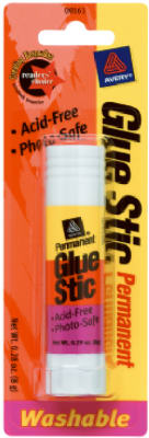 Avery Glue Stic 00161 Glue Stick, Solid, White, 0.26 oz Tube