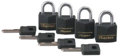 121Q    Padlock 3/4"BLK ALU 4PK