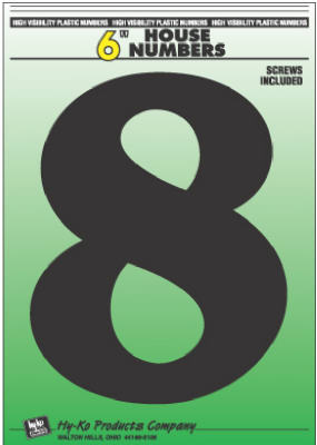 6" BLK PLAS NUMBER 8