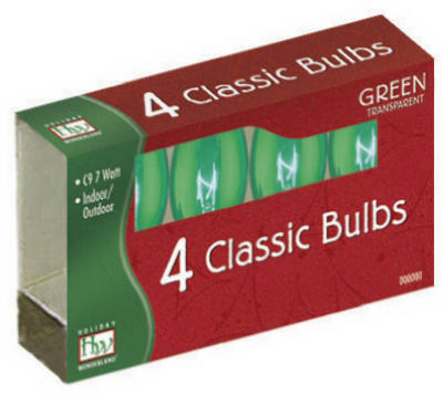 HW 4PK C9 GRN Bulb