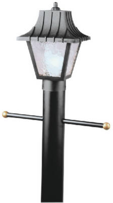 8" Blk Light Post Top Lantern